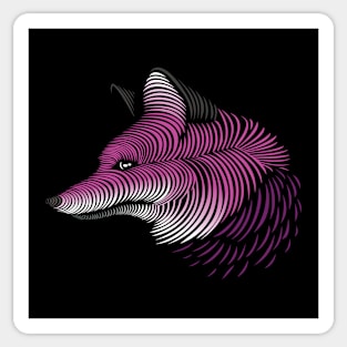 Wolf line lovely blend drawing cute cool colorful Sticker